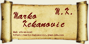 Marko Kekanović vizit kartica